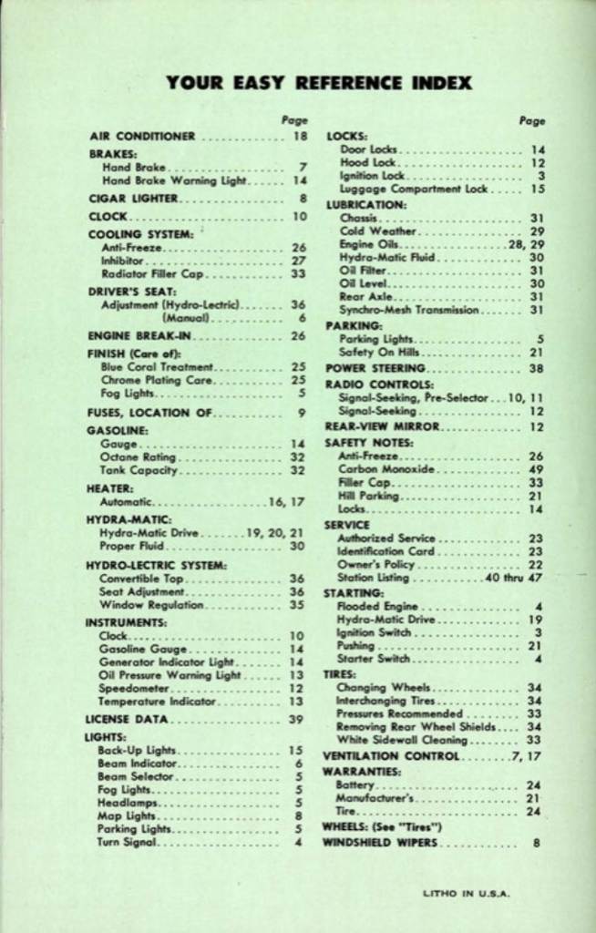 1953 Cadillac Owners Manual Page 23